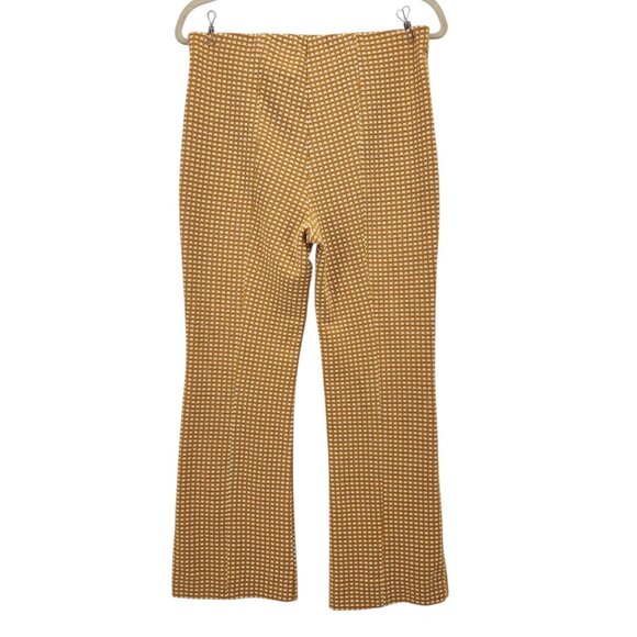 Anthropologie Maeve Womens Small Pants Mollie Gingham Checker Yellow Ankle Flare - Picture 3 of 9